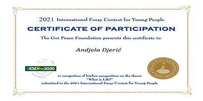 Međunarodno takmičenje u pisanju eseja „Goi Peace Foundation“