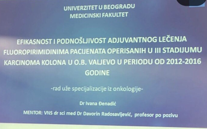Dr Ivana Đenadić, subspecijalizacija 3